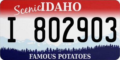 ID license plate I802903