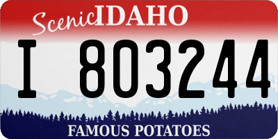 ID license plate I803244