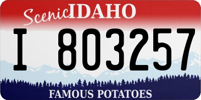 ID license plate I803257
