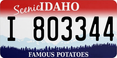 ID license plate I803344