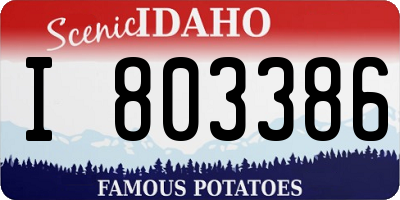 ID license plate I803386