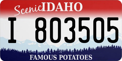 ID license plate I803505
