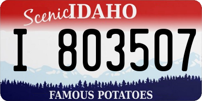 ID license plate I803507