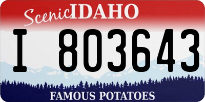 ID license plate I803643