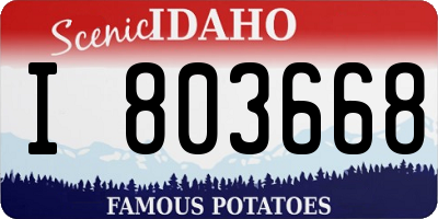 ID license plate I803668