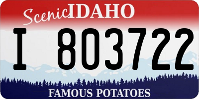 ID license plate I803722