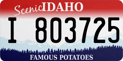 ID license plate I803725