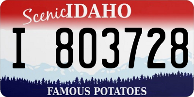 ID license plate I803728