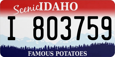 ID license plate I803759