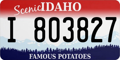 ID license plate I803827