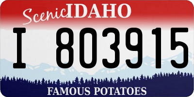 ID license plate I803915