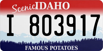 ID license plate I803917