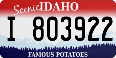 ID license plate I803922