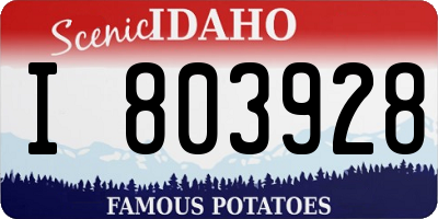 ID license plate I803928