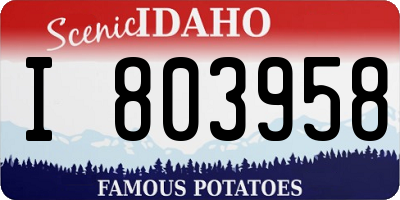 ID license plate I803958