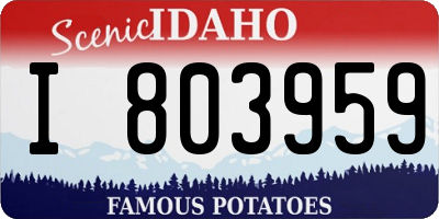 ID license plate I803959