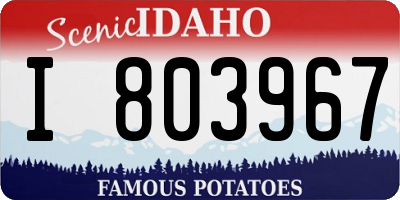ID license plate I803967