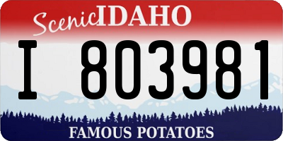 ID license plate I803981