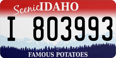 ID license plate I803993