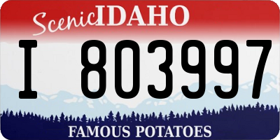 ID license plate I803997
