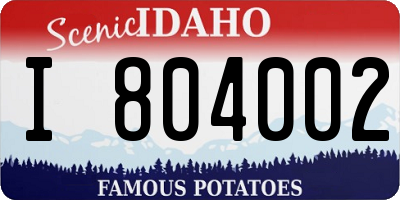ID license plate I804002
