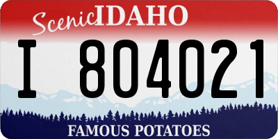 ID license plate I804021