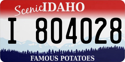 ID license plate I804028