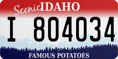 ID license plate I804034