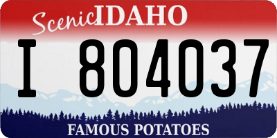 ID license plate I804037