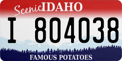 ID license plate I804038