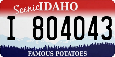 ID license plate I804043