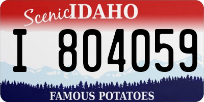 ID license plate I804059