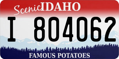 ID license plate I804062
