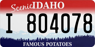 ID license plate I804078