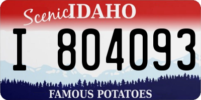 ID license plate I804093