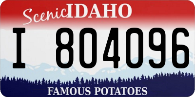 ID license plate I804096