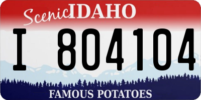 ID license plate I804104