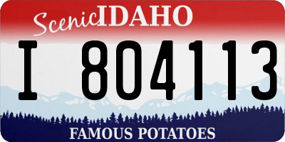 ID license plate I804113
