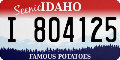 ID license plate I804125