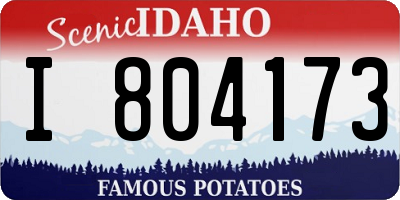 ID license plate I804173