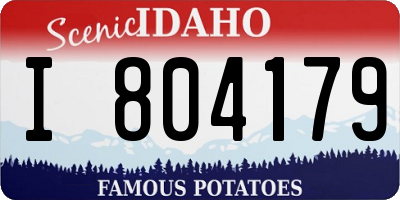 ID license plate I804179