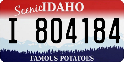 ID license plate I804184