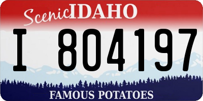 ID license plate I804197