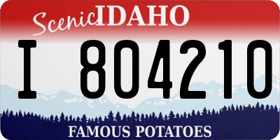 ID license plate I804210