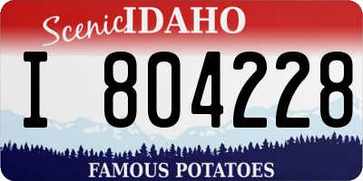 ID license plate I804228