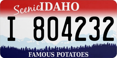 ID license plate I804232