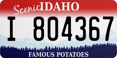 ID license plate I804367