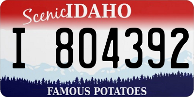 ID license plate I804392