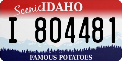 ID license plate I804481