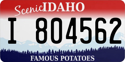 ID license plate I804562